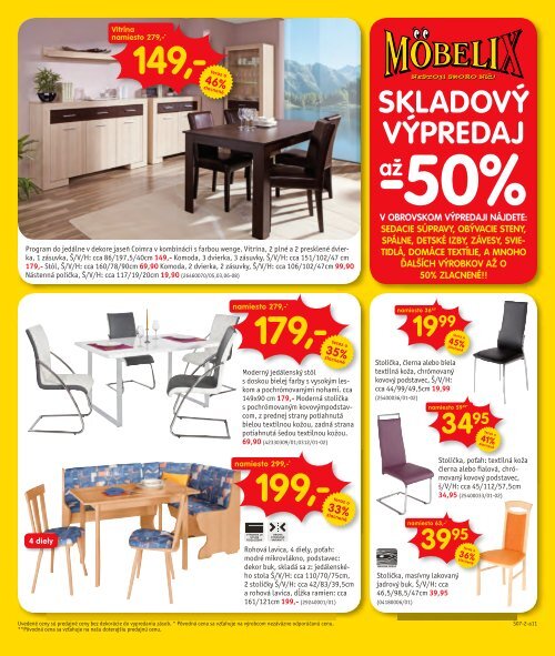 SKLADOVÝ VÝPREDAJ -50% až - moebelix.sk