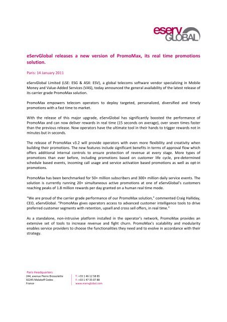 14.01.2011 - PromoMax (PDF) - eServGlobal