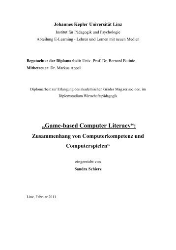 „Game-based Computer Literacy“: - Familienbrettspiele