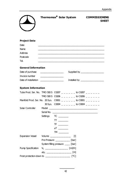 ā Evacuated Solar Energy Collector Technical Reference