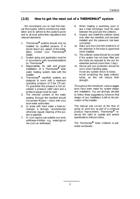 ā Evacuated Solar Energy Collector Technical Reference