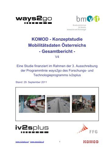 KOMOD - Konzeptstudie Mobilitätsdaten Österreichs - Gesamtbericht -