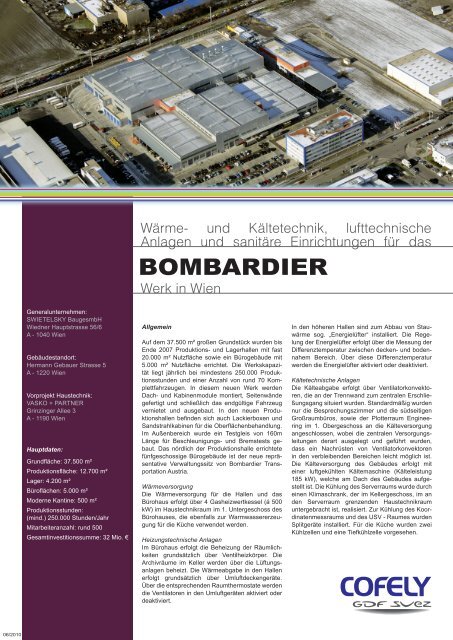 BOMBARDIER - COFELY Gebäudetechnik GmbH