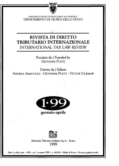 rivista di diritto tributario internazionale international tax law review