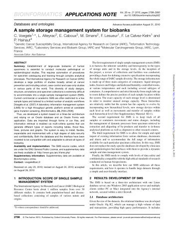 A sample storage management system for biobanks