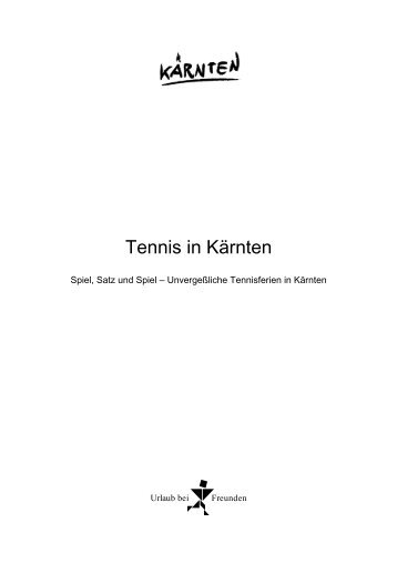 Tennis in Kärnten - Produkte auf www.kaernten.at