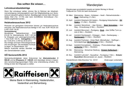 Jahresplanung 2012 - Seniorenbund Steyr Land