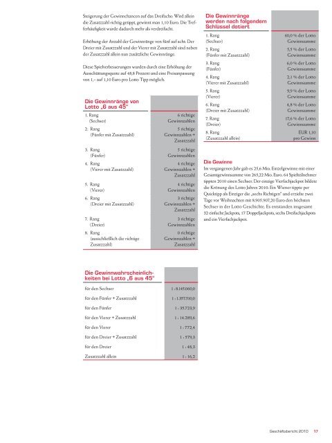 Geschäftsbericht 2010 (pdf) - Österreichische Lotterien