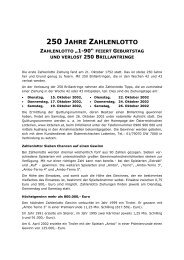 250 JAHRE ZAHLENLOTTO ZAHLENLOTTO - Österreichische ...