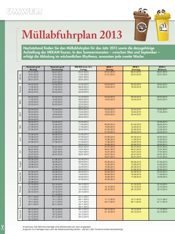 Müllabfuhrplan 2013 - Brunn am Gebirge