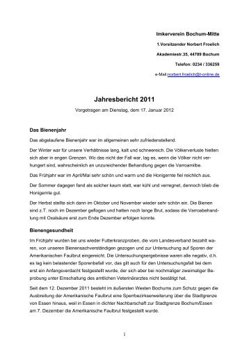 Jahresbericht 2011 - KIV Bochum