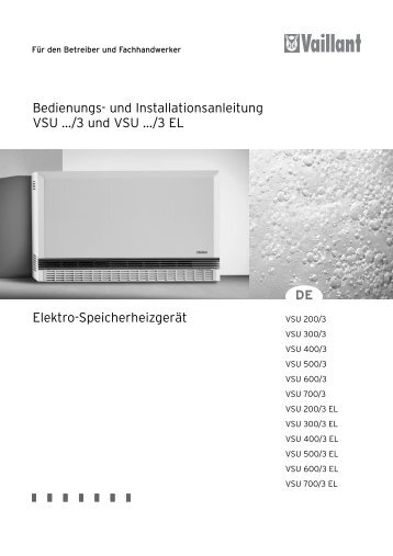 Bedienungs- Installationsanleitung VSU EL - Vaillant