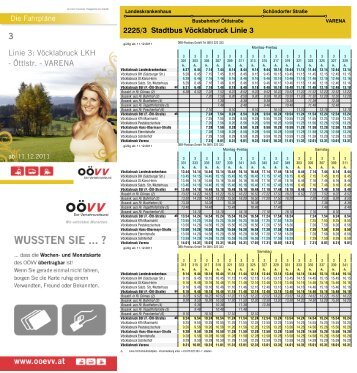 Linie 3: Vöcklabruck LKH - Öttlstr. - VARENA