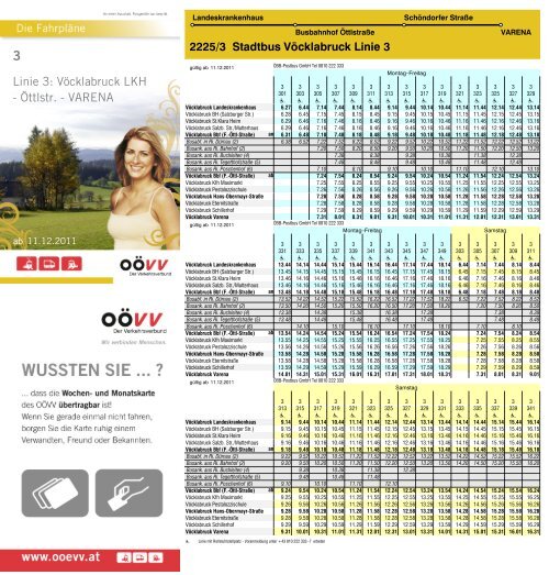 Linie 3: Vöcklabruck LKH - Öttlstr. - VARENA
