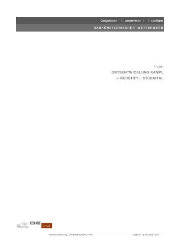 Ausschreibung (pdf, 726KB) - Architekturwettbewerb.at