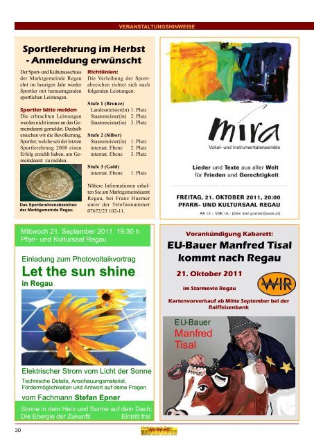 Gemeinde - Nachrichten Nr. 4/2011 - Regau