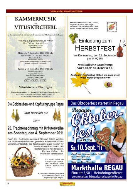 Gemeinde - Nachrichten Nr. 4/2011 - Regau