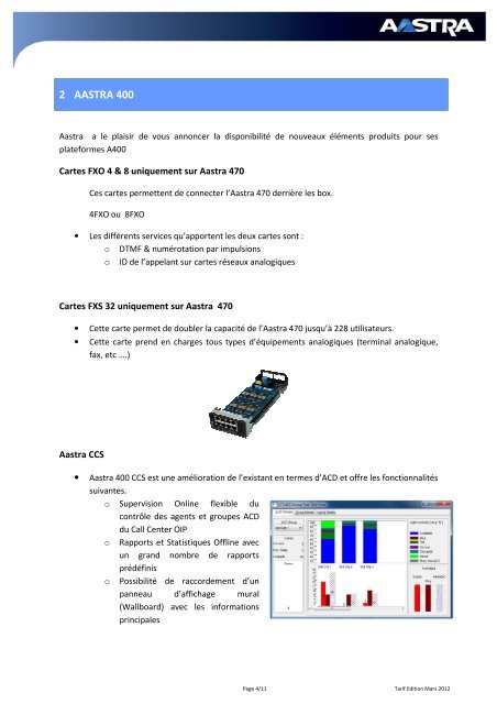 Bulletin Produit Aastra France – Mars 2012