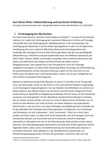 Karl Heinz Witte - Zentrum Seniorenstudium - Ludwig-Maximilians ...