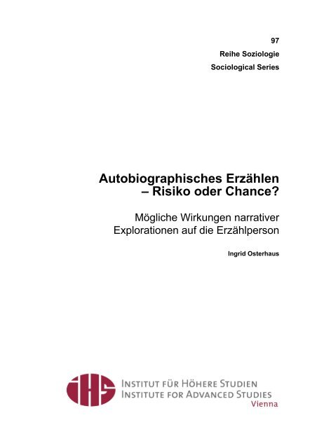 Autobiographisches Erzählen - Institute for Advanced Studies