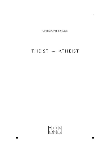 THEIST – ATHEIST - Christoph Zimmer