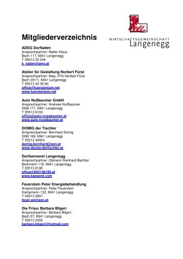 Mitgliederverzeichnis - Langenegg