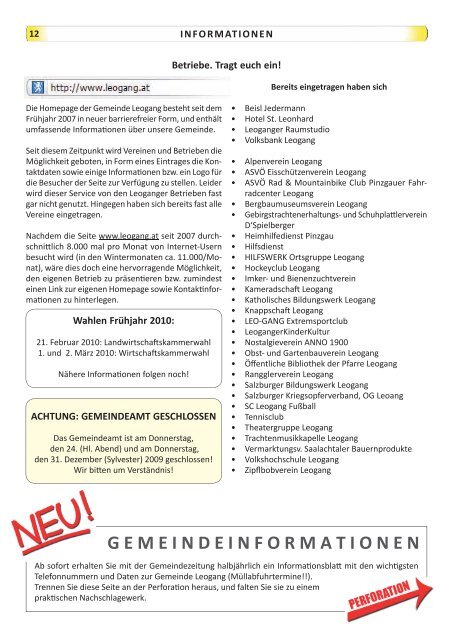 G eme IND e INF ormat I o N e N - Gemeinde Leogang