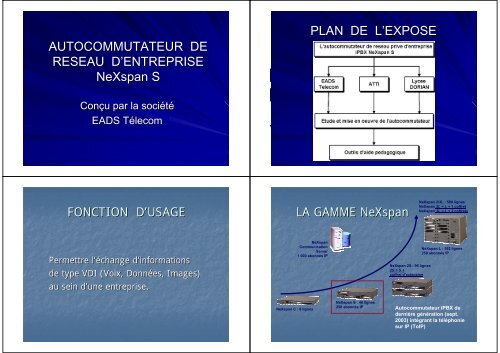 AUTOCOMMUTATEUR DE RESEAU D'ENTREPRISE NeXspan S ...