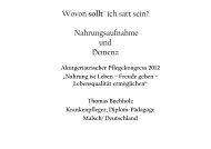 Probleme Pflegender beim Essen eingeben