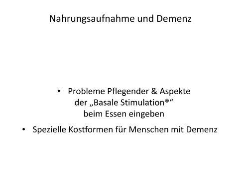 Probleme Pflegender beim Essen eingeben