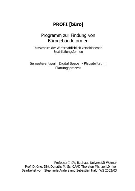 Vollständige Dokumentation im pdf-Format - InfAR - Bauhaus ...