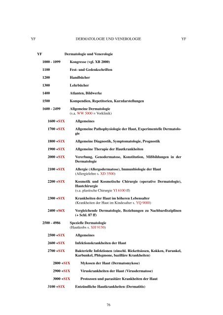 Medizin - Regensburger Verbundklassifikation