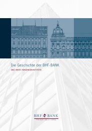 Die Geschichte der BHF-BANK - BHF-BANK Aktiengesellschaft