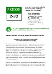 PRESSE INFO - Landwirtschaftliche Lehranstalten Bayreuth