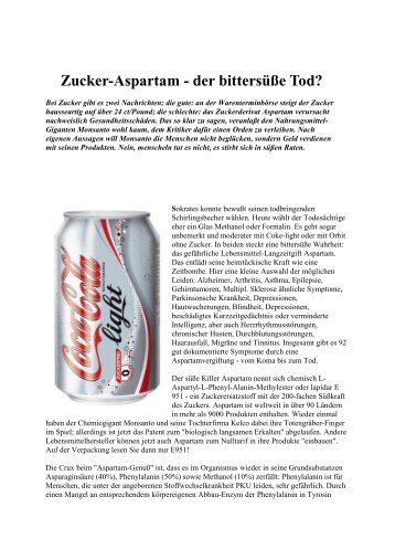 Zucker-Aspartam - der bittersüße Tod? - Bliibgsund: Vemma-Produkte