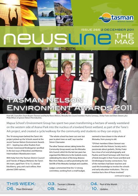Tasman Nelson Environment Awards 2011 - Tasman District Council
