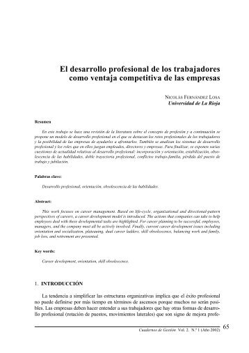 El desarrollo profesional de los trabajadores como ventaja ...