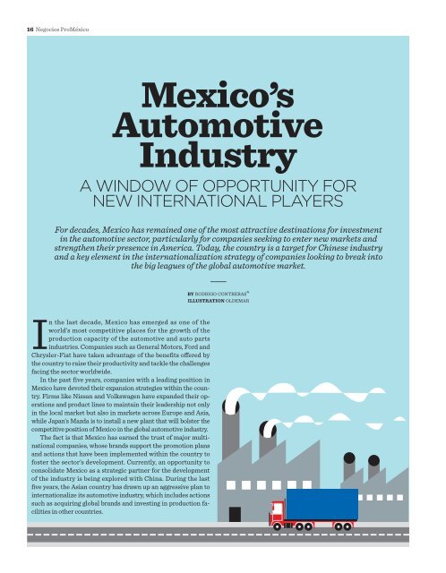 AUTOMOTIVE IndUsTrY In MExIcO Ready to Overtake - ProMéxico