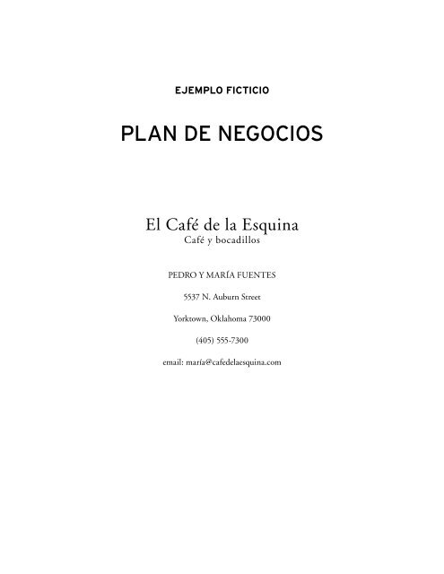 EL PLAN DE NEGOCIOS - Oklahoma Department of Commerce