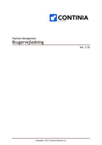 Brugervejledning - Continia