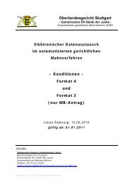 Oberlandesgericht Stuttgart – Konditionen ... - mahngerichte.de