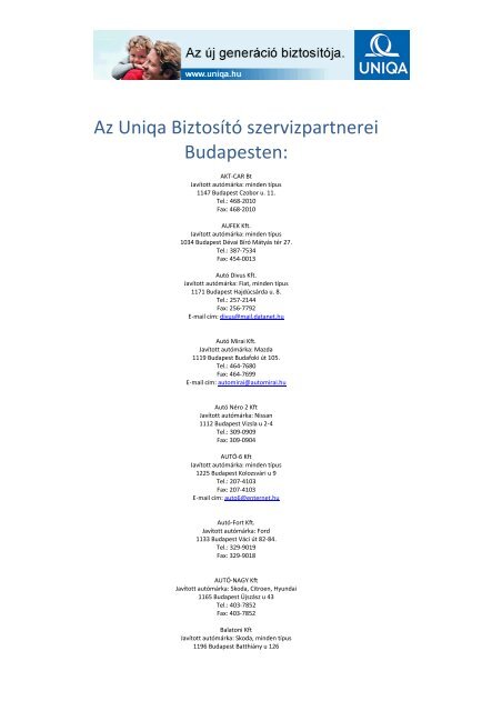 UNIQA Biztosító Zrt. - CascoClub