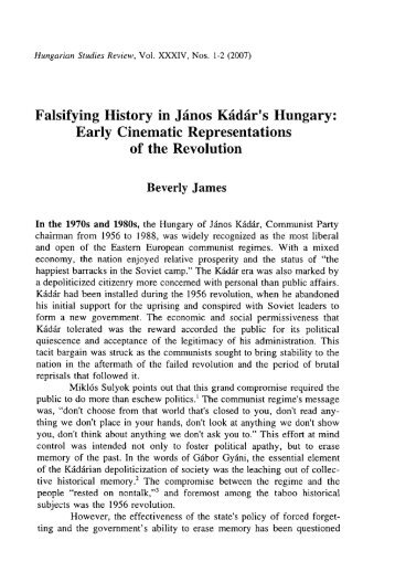 Falsifying History in Janos Kadar1s Hungary - EPA