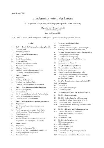 Allgemeine Verwaltungsvorschrift zum Aufenthaltsgesetz