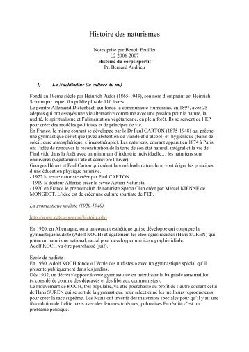 Histoire des naturismes