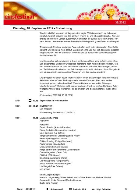 Programmwoche 38/2012 - Das Programm der ARD