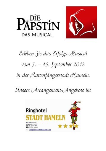 Finden Sie hier unsere Arrangements! (PDF) - Hotel Stadt Hameln