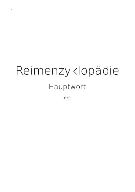 Reimenzyklopädie - BookRix