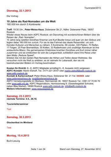 Tourenplan 2013g.pdf - Winkelmann Rostock Bernstein Kofahl