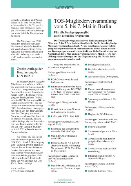 Prüfingenieur Ausgabe 26 - BVPI - Bundesvereinigung der ...